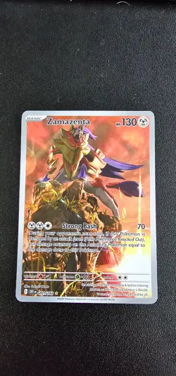Pokemon TCG Zamazenta 201/182 Destined Rivals Card Illustration Rare LP - Image 1