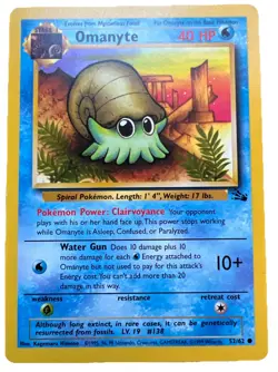 Omanyte 52/62 - Vintage 1999 Fossil Set Near Mint Authentic Pokemon Card - Image 1