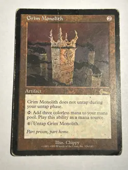 MTG Grim Monolith Urza’s Legacy Rare Heavy Played - Image 1