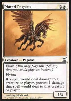 Plated Pegasus -Foil Light Play MTG Time Spiral - Image 1