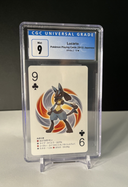 Lucario Pokemon Playing Card 2012 Japanese 9 of Clubs White Kyurem Deck CGC 9 - Image 1