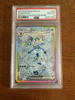 Pokemon TCG PSA 10 Gem Mint Prismatic Evolutions Glaceon Ex 150/131 - Image 1
