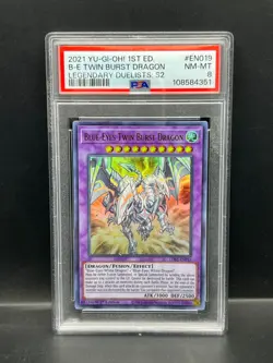 Yugioh PSA 8 NM-MT Blue-Eyes Twin Burst Dragon LDS2-EN019 Ultra Rare 1st S#4351 - Image 1
