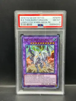 Yugioh PSA 8 NM-MT Blue-Eyes Twin Burst Dragon LDS2-EN019 Ultra Rare 1st S#4352 - Image 1