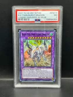 Yugioh PSA 7 NM Blue-Eyes Twin Burst Dragon (Blue) LDS2-EN019 1st Ed S#4354 - Image 1
