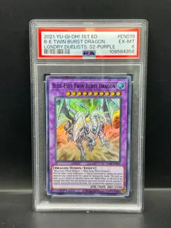 Yugioh PSA 6 EX-MT Blue-Eyes Twin Burst Dragon (Purple) LDS2-EN019 1st Ed S#4356 - Image 1