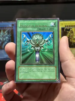 YuGiOh Monster Reborn LOB-118 Unlimited 1.5 OG Print Lower Name Misprint NM/VLP - Image 3