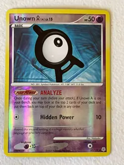 POKEMON UNOWN A LV.15 #65/130 REVERSE HOLOFOIL NM DIAMOND & PEARL CARD SEE PICS - Image 3