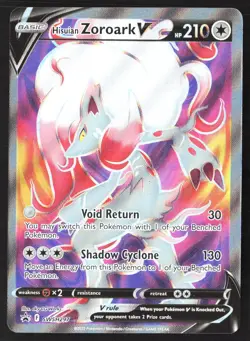 Hisuian Zoroark V SWSH297 Full Art Black Star Holo Pokemon Card - Image 1