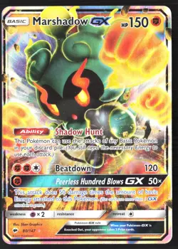 Marshadow GX 80/147 SM - Burning Shadows Holo Ultra Rare Pokemon Card - Image 1