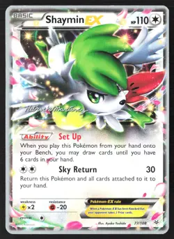 Shaymin EX 77/108 XY Roaring Skies World Championship Deck Variant Pokemon Card - Image 1