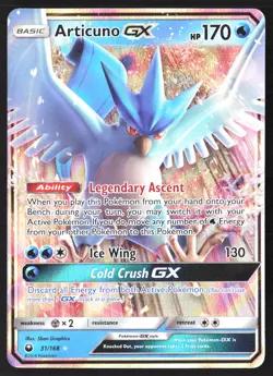 Articuno GX 31/168 Sun & Moon Celestial Storm Holo Ultra Rare Pokemon Card - Image 1