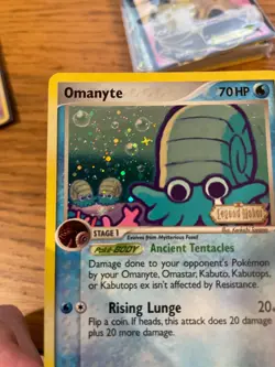 NEAR MINT! Omanyte (60/92) Stamped Reverse Holo EX Legend Maker Pokemon Card! - Image 3