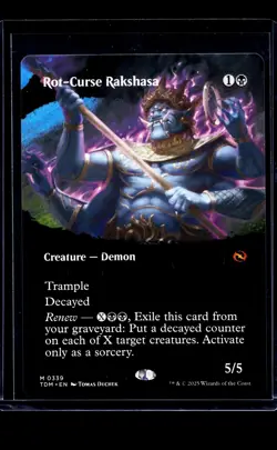 MTG Magic The Gathering TDM Tarkir Dragonstorm Borderless 339 Rot-Curse Rakshasa - Image 1