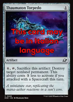 MTG THAUMATON TORPEDO FOIL EXC - SILURO TAUMATON 246 - EOE - MAGIC - Image 1