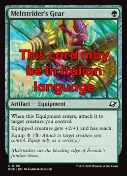 MTG MELTSTRIDER's GEAR FOIL EXC - STRUMENTO DELLO SCIOGLITORE 198 - EOE - MAGIC - Image 1