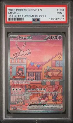 2023 POKEMON SVP EN-SV BLACK STAR PROMO 151 ULTRA-PREMIUM COLL #053 MEW EX PSA 9 - Image 1