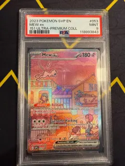 2023 POKEMON SVP EN-SV BLACK STAR PROMO 151 ULTRA-PREMIUM COLL #053 MEW EX PSA 9 - Image 1