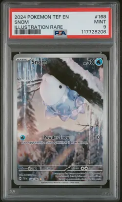 2024 POKEMON TEF EN-TEMPORAL FORCES ILLUSTRATION RARE #168 SNOM PSA 9 - Image 1