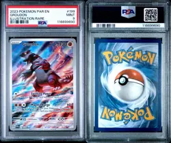 PSA 9 Mint Pokemon Paradox Rift Groudon 199/182 Illustration Rare english - Image 3