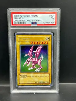 Yugioh PSA 7 NM Seiyaryu DDS-004 Secret Rare Dark Duel Stories Promo 2002 S#4366 - Image 1