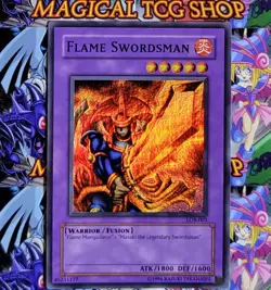 Yugioh Flame Swordsman LOB-003 Super Rare Original Print Konami 2002 - Image 1