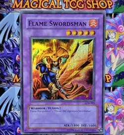 Yugioh Flame Swordsman LOB-003 Super Rare Original Print Konami 2002 - Image 1