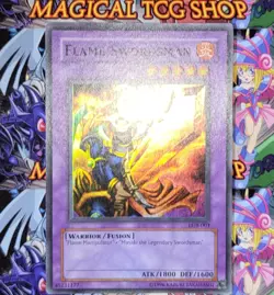 Yugioh Flame Swordsman LOB-003 Super Rare Original Print Konami 2002 - Image 4