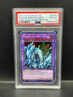 Yugioh PSA 10 GEM Dragon Master Knight LCKC-EN065 Secret Rare 1st Ed 2018 S#4349 - Image 1