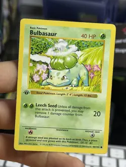 1st Edition Bulbasaur 44/102 Base Set SHADOWLESS 1999 Pokemon Card TCG - Image 3