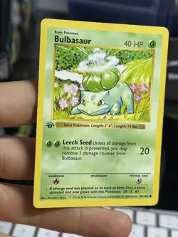1st Edition Bulbasaur 44/102 Base Set SHADOWLESS 1999 Pokemon Card TCG - Image 4