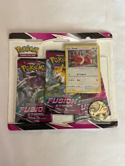 Pokemon Sword & Shield Fusion Strike 3 Blister Pack- Eevee Cover Card - Image 1