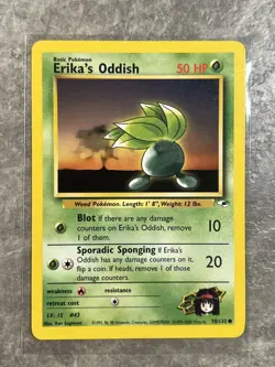 Erika's Oddish 078/132 Pokemon TCG Gym Heroes WOTC Card Regular Near Mint N1 - Image 1
