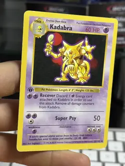 1st Edition Kadabra 32/102 Base Set SHADOWLESS 1999 Pokemon Card TCG - Image 4