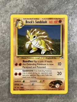 Brock's Sandslash 023/132 Pokemon TCG Gym Heroes WOTC Card Regular Near Mint N1 - Image 1