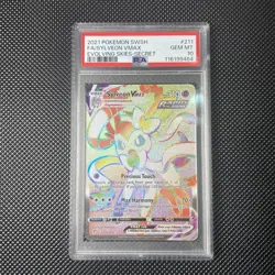 Pokemon Sylveon VMAX TCG Rainbow Secret Rare Card 211/203 Evolving Skies PSA 10 - Image 1