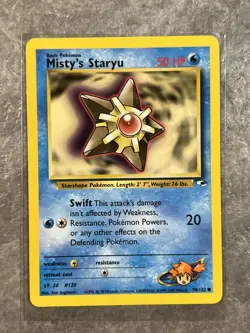 Misty's Staryu 090/132 Pokemon TCG Gym Heroes WOTC Card Regular Near Mint N1 - Image 1