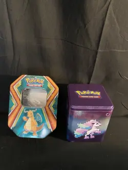 Set Of 2 Pokemon Card Tins, No Cards Included. Eevee And Charizard. Storage - Image 1