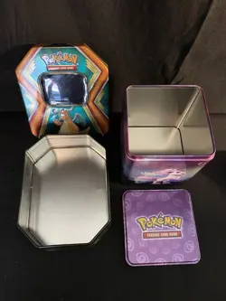 Set Of 2 Pokemon Card Tins, No Cards Included. Eevee And Charizard. Storage - Image 2