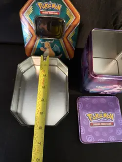 Set Of 2 Pokemon Card Tins, No Cards Included. Eevee And Charizard. Storage - Image 3