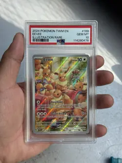 PSA 10 GEM MINT Pokemon Eevee 188/167 Illustration Rare Twilight Masquerade Card - Image 1