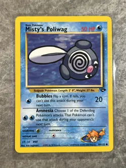 Misty's Poliwag 89/132 Pokemon TCG Gym Challenge WOTC Card Regular Near Mint N1 - Image 1