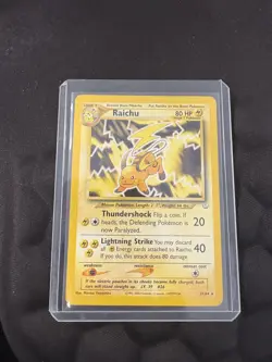 Pokemon TCG Raichu Neo Revelation Card 21/64 Unlimited Rare Vintage LP - Image 1