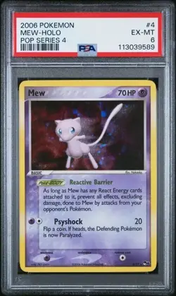 Pokemon Mew 2006 TCG Holo Rare Card 4/17 Pop Series 4 - psa 6 - Image 1