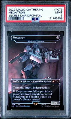2022 MTG SECRET LAIR DROP FOIL #1079 MEGATRON PSA 9 - Image 1