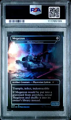 2022 MTG SECRET LAIR DROP FOIL #1079 MEGATRON PSA 9 - Image 2