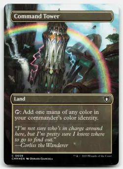 MTG Command Tower Foil (Borderless) C Commander Masters 659 LP - Image 1