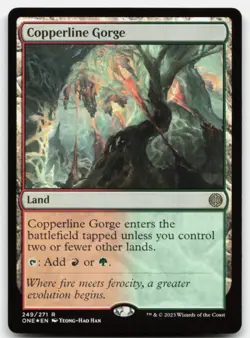 MTG Copperline Gorge Foil R Phyrexia: All Will Be One 249 LP - Image 1