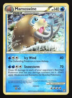 Pokemon Mamoswine 5/102 HGSS Triumphant Cracked Ice Holo Rare MP - Image 1