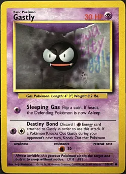 Gastly 50/102 Base Set Unlimited Pokemon TCG 1999 MP - Image 1